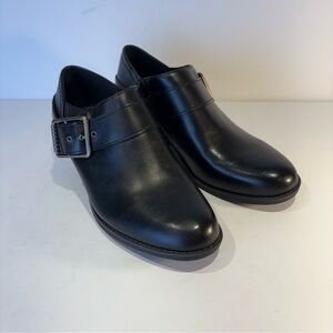 FRYE AND CO. Sleek Black Ankle Booties with Strap BERLYN NWOT